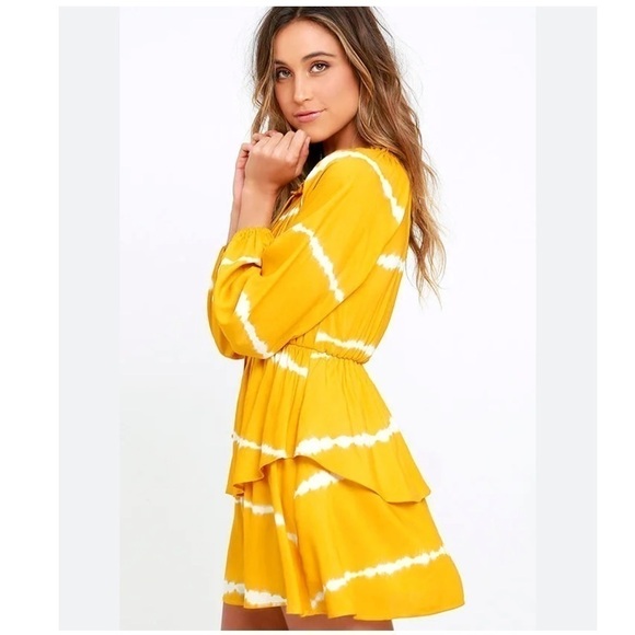 4SIENNA Yellow Tie-Dye Dress S - Picture 3 of 10